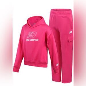 New Balance Baby Girl Vibrant Pink Hoodie & Sweatpants Set, 24M, NWT